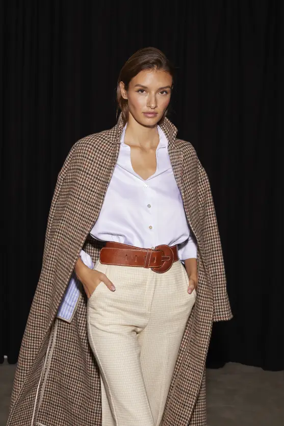 Coco | Bruine  lange jas