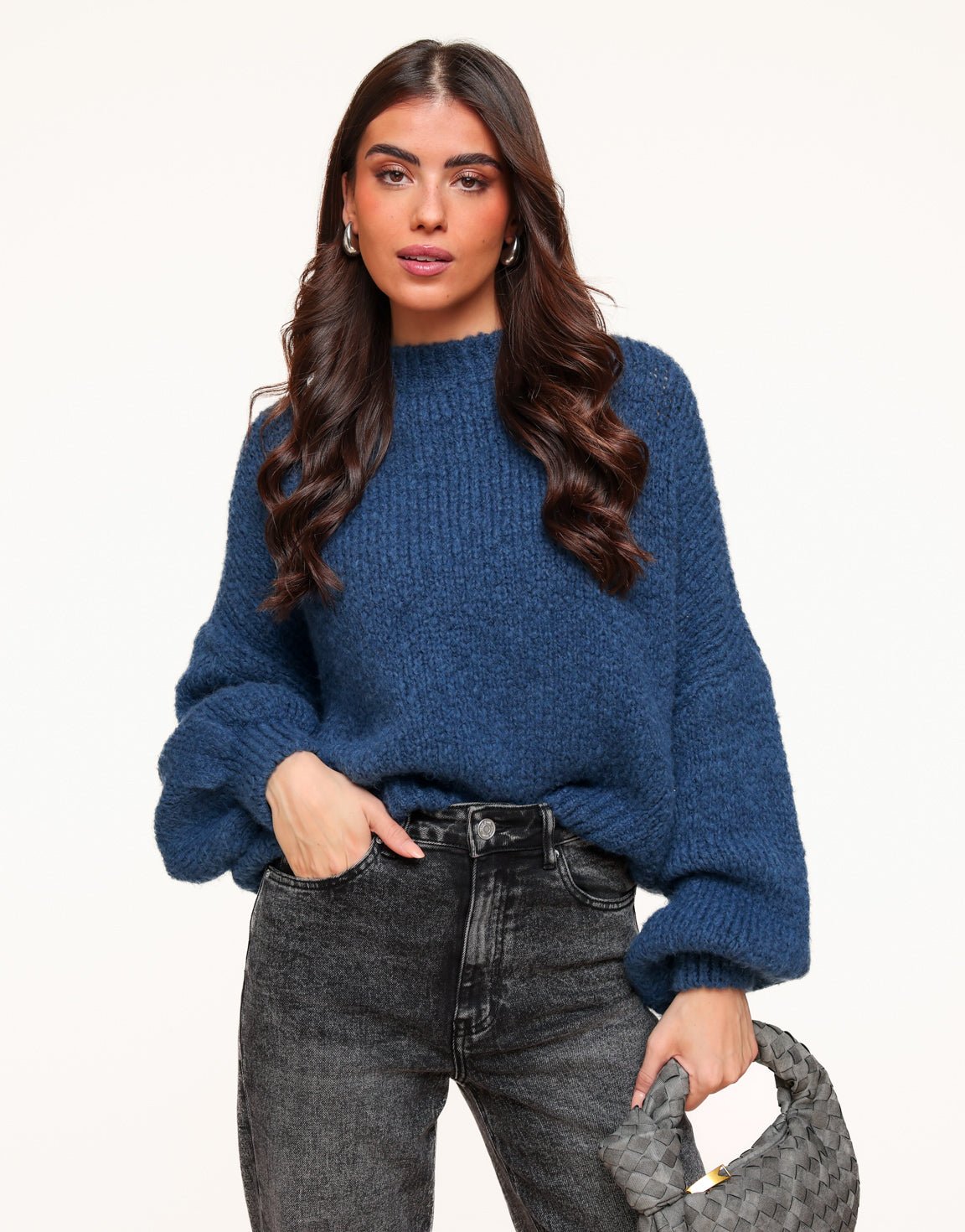 Coco | Navy Wollen Gebreide - Trui