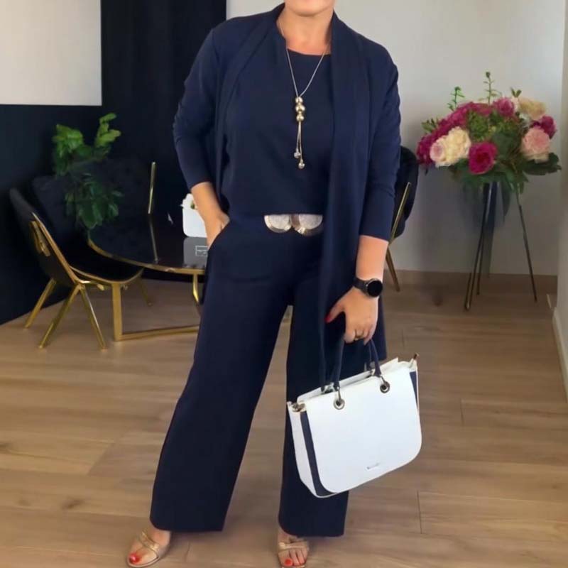 Coco - Elegante 3-delige set: lang vest, shirt en broek