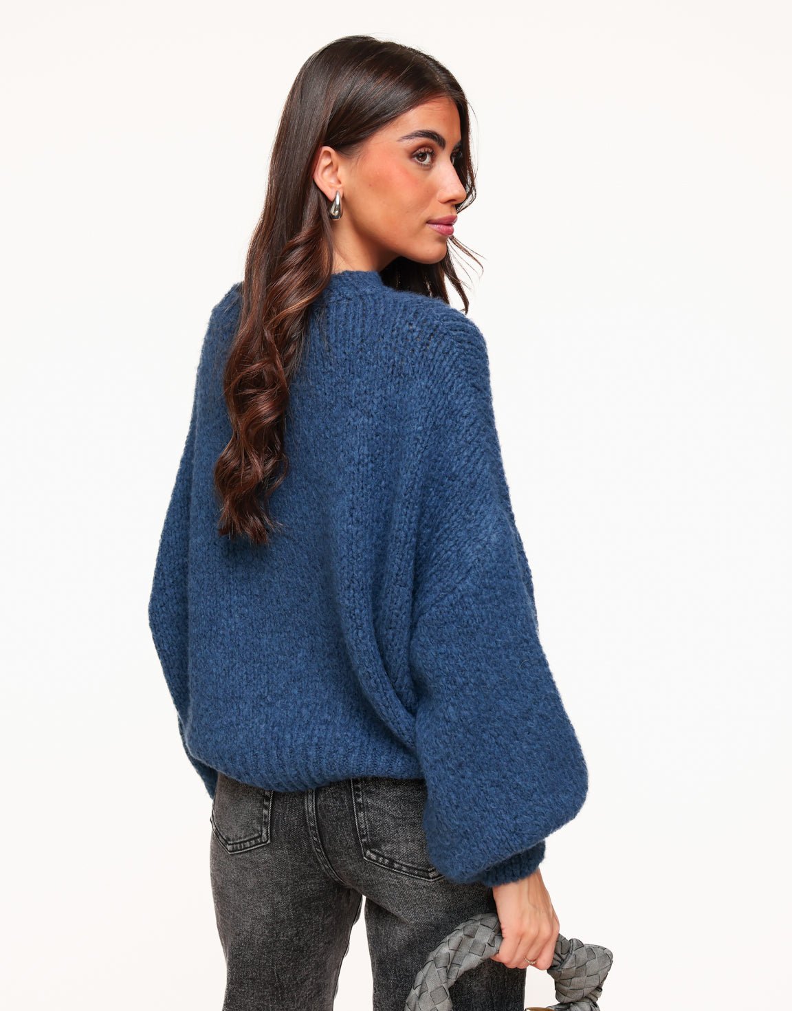 Coco | Navy Wollen Gebreide - Trui