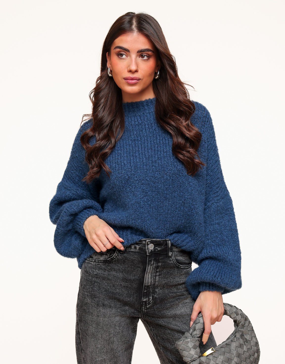 Coco | Navy Wollen Gebreide - Trui